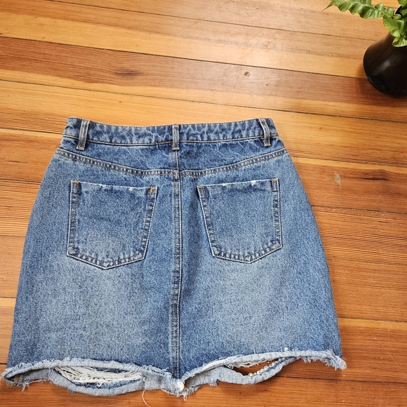 Beaded Jean Mini Skirt - Picture 2 of 5